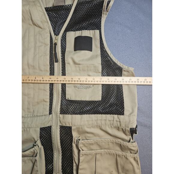 Game Winner Vest Mens M/L Medium Large Khaki Mesh Back Hunting Utility Vest Zip - Picture 10 of 12